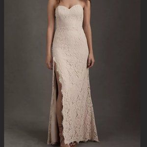 BHLDN lace champagne gown size 4